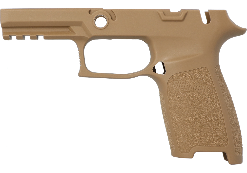 P320 M18 CARRY 9MM/40/.357 MANUAL SAFETY GRIP MODULE - COYOTE TAN, MEDIUM GRIP (NO MAG CATCH ASSY)