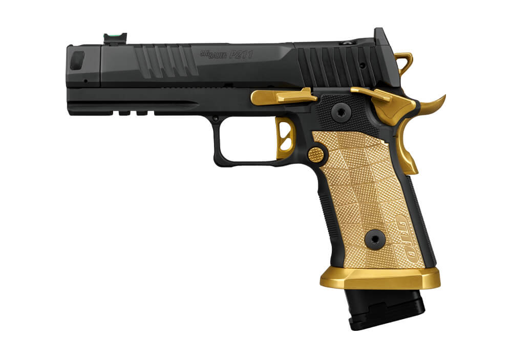 P211, 9MM, 4.4IN, SPECTRE, SAO, FIBER OPTIC, BRASS GRIP, (1) 23RD (2) 21RD STEEL MAG, OPTIC READY, COMPENSATOR