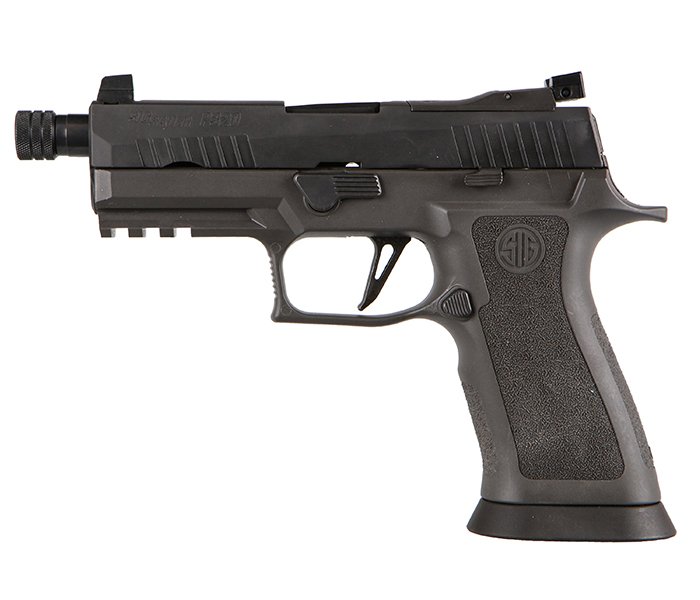 P320, 9MM, 4.6IN, LEGION, GRAY , STRIKER, X-RAY 3 ADJ SUPP SIGHTS, TXG GRIP, (3) 17RD STEEL MAG, THREADED (1/2-28 RH)