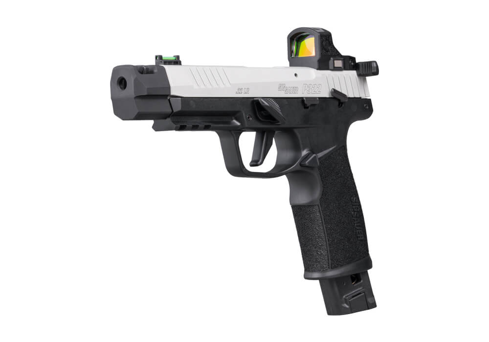 P322, 22 LR, 4IN, COMP, 2-TONE, SAO, POLYMER GRIP, (1) 20RD POLY MAG, (1) 25RD POLY MAG, ROMEO RS COMPACT