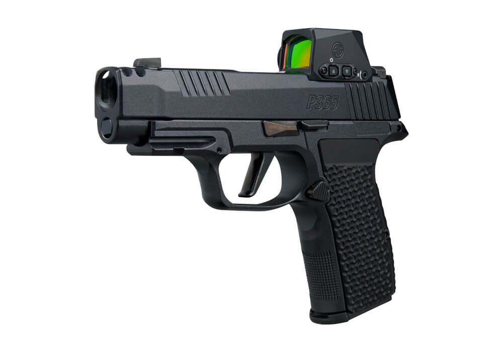P365, 9MM, 3.1IN, LUX, BLK, STRIKER, X-RAY 3, AXG MODULAR GRIP, (3) 12RD STEEL MAG, SIG-LOC COMPACT, RXSL