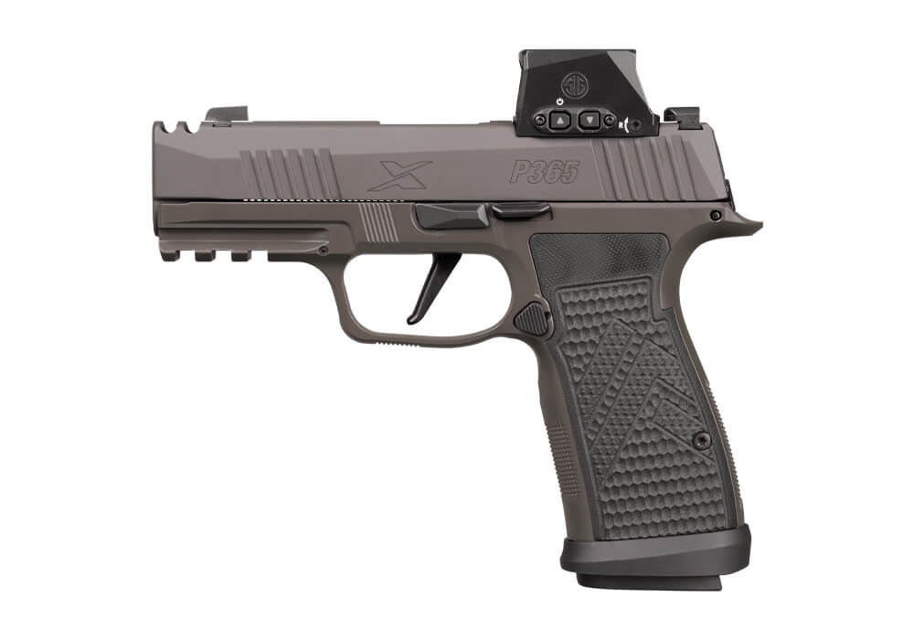P365, 9MM, 3.1IN, LEGION, GRAY , STRIKER, X-RAY 3, AXG MODULAR GRIP, (3) 17RD STEEL MAG, SIG-LOC COMPACT, COMPENSATOR