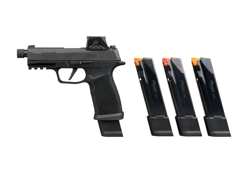 P365, 9MM, 4.3IN, BLK, STRIKER, X-RAY 3, (4) 21RD STEEL MAG, RXSL, TACOPS, THREADED BARREL