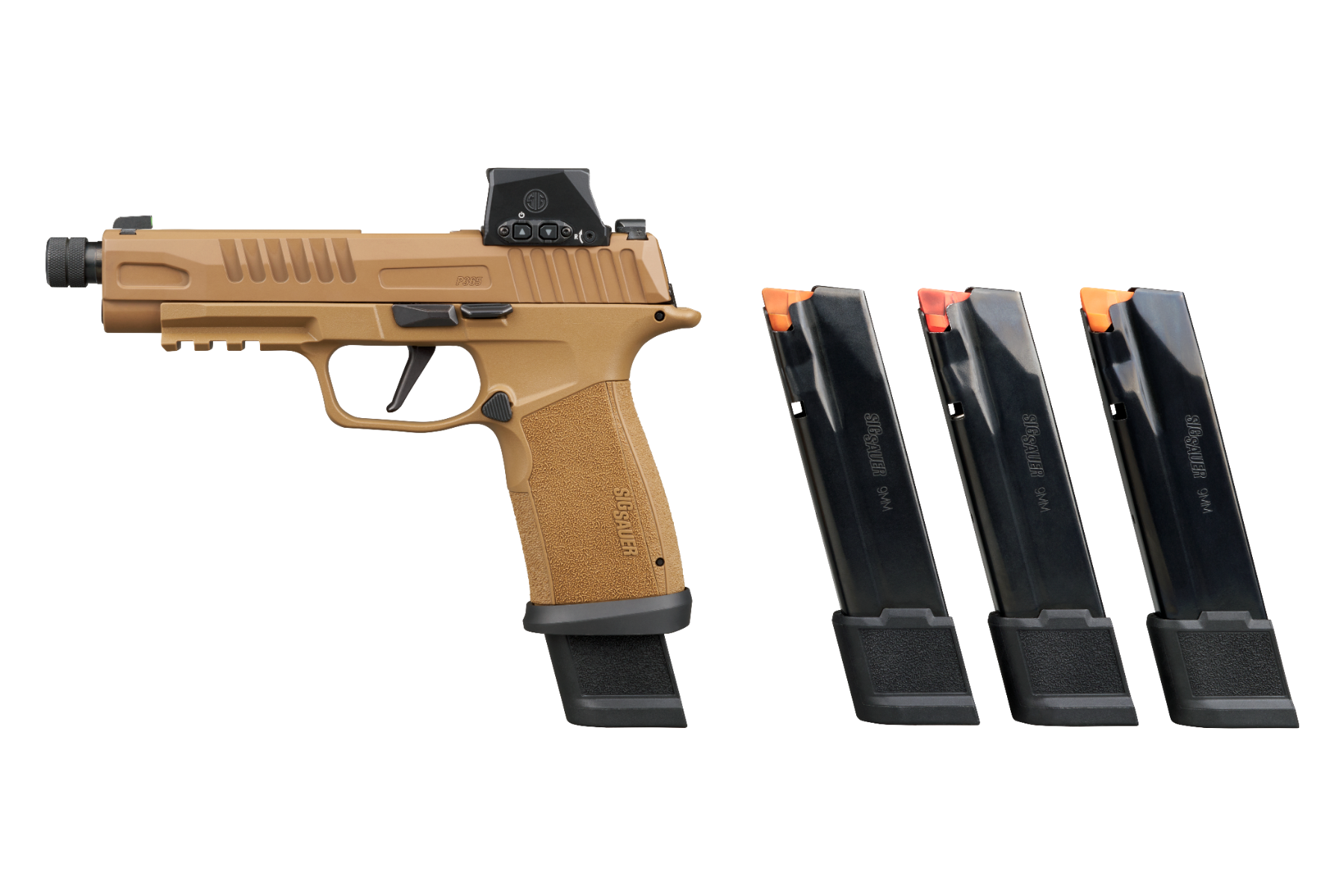 P365, 9MM, 5.1IN, COY, STRIKER, X-RAY 3, (4) 21RD STEEL MAG, RXSL, TACOPS, THREADED BARREL