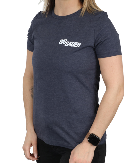 SIG NINE LINE FLAG WHITE MARK - WOMEN'S TSHIRT - NAVY  BLUE - XL