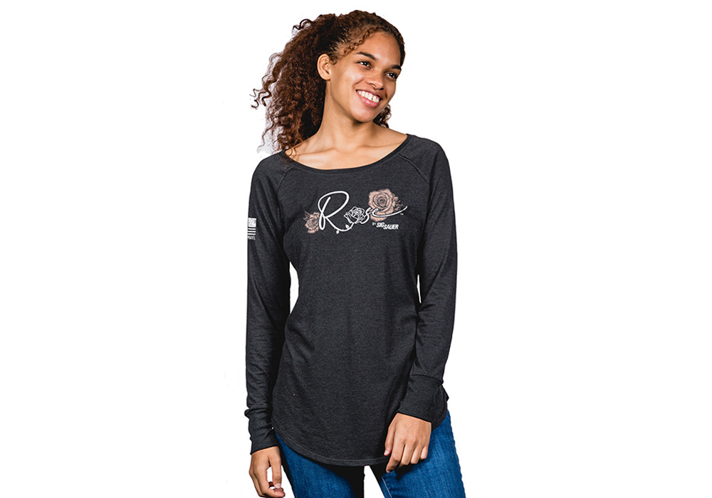 ROSE NINE LINE WOMENS LONG SLEEVE T-SHIRT - BLACK - 2XL