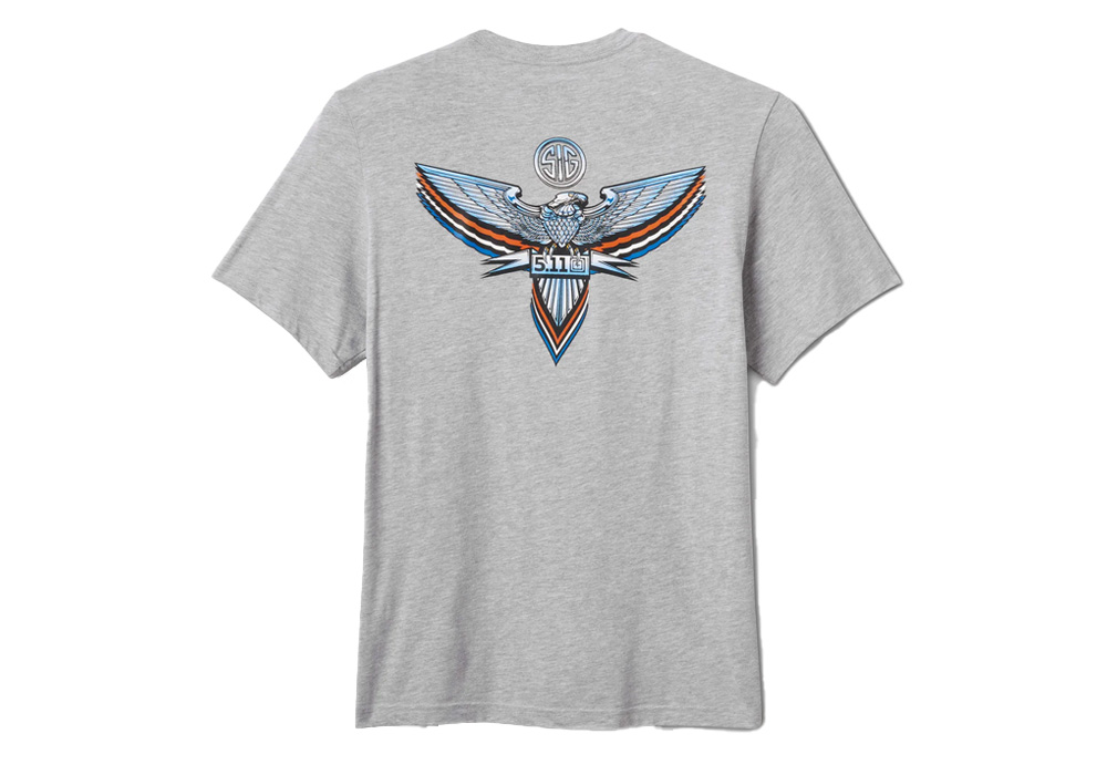 5.11 SIG SAUER CHROME EAGLE - MEN'S GRAY T-SHIRT