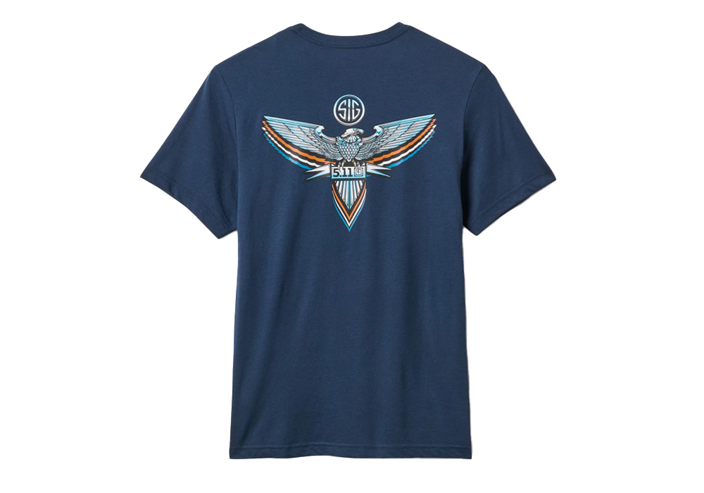 5.11 SIG SAUER CHROME EAGLE - MEN'S NAVY T-SHIRT