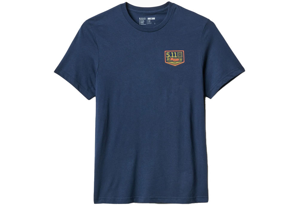 5.11 SIG SAUER CREST SS TEE, PACIFIC BLUE, MEDIUM