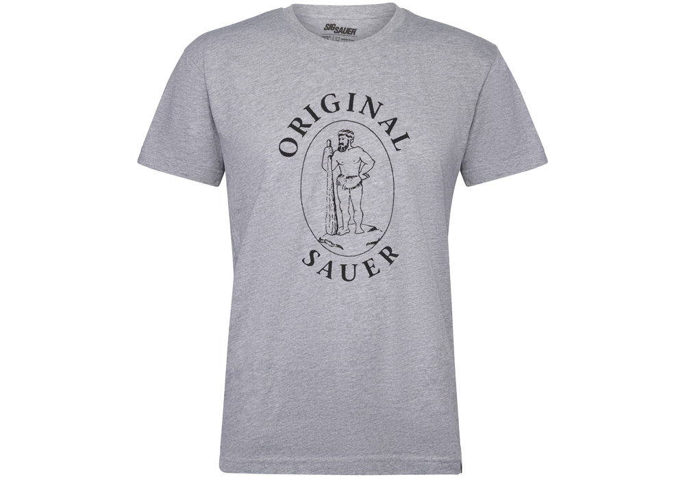T-SHIRT, ORIGINAL SAUER, GREY, LARGE