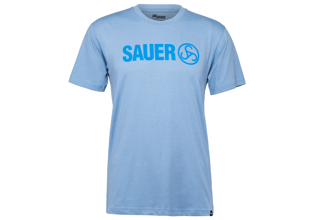T-SHIRT, VINTAGE SAUER LOGO, BLUE, XL