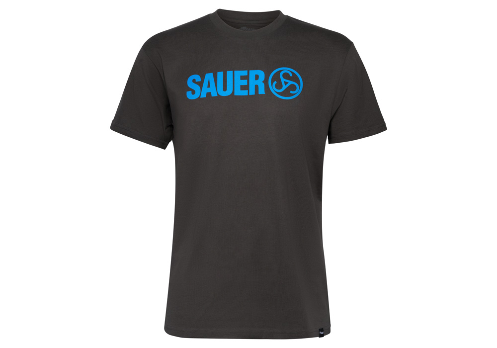T-SHIRT, VINTAGE SAUER LOGO, BLACK, SMALL