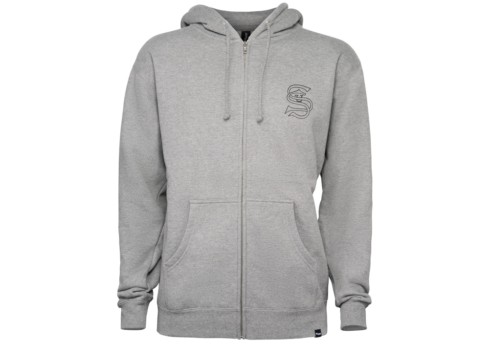 ZIP UP HOODIE, VINTAGE SS LOGO, GUNMETAL, XXXL