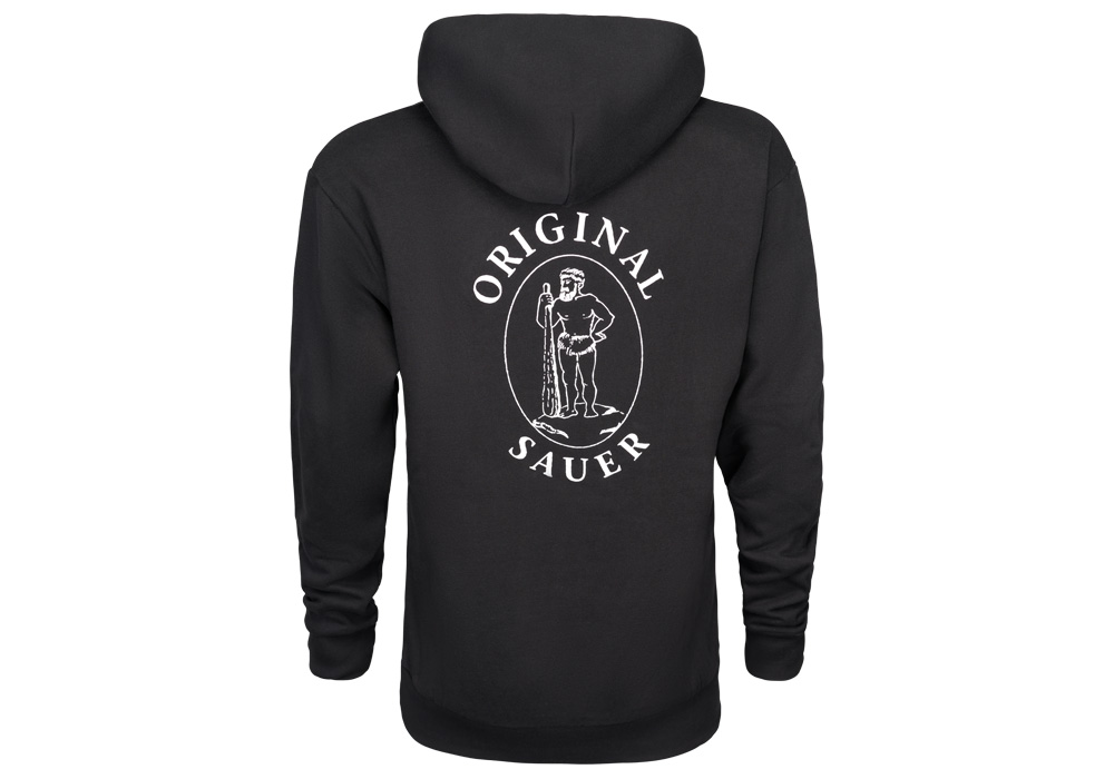 HOODIE, ORIGINAL SAUER LOGO, BLACK, LARGE