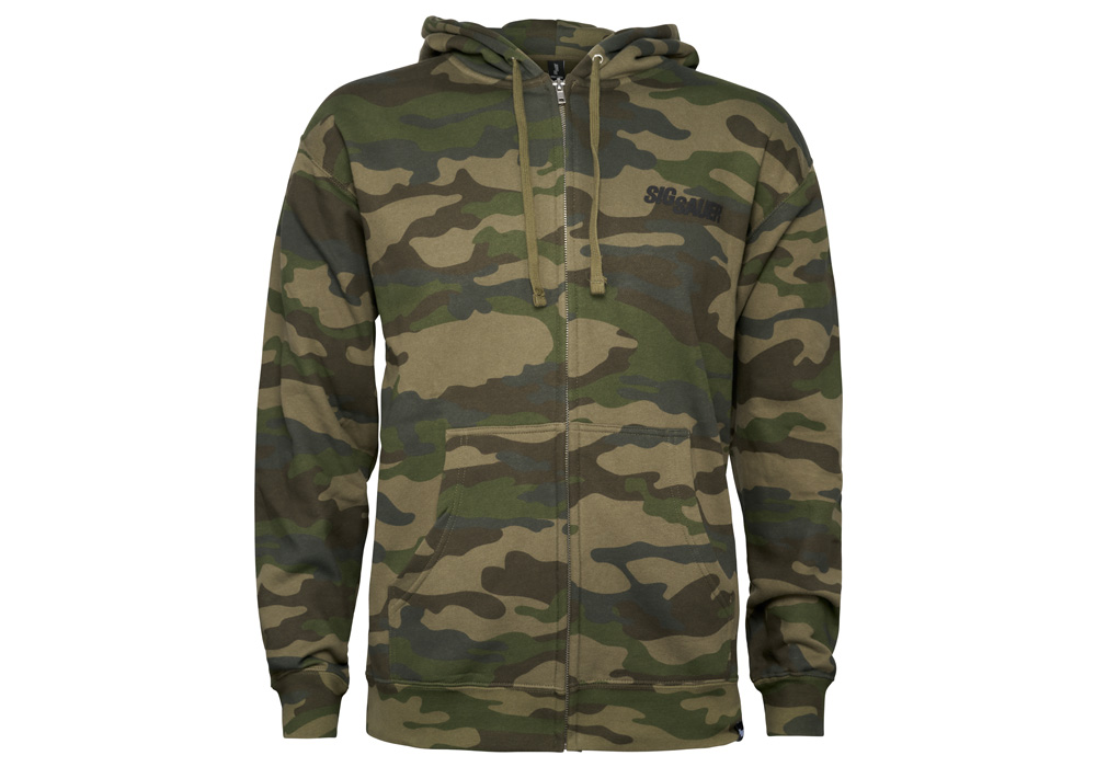 ZIP UP HOODIE, VINTAGE JP SAUER LOGO, CAMO, XL