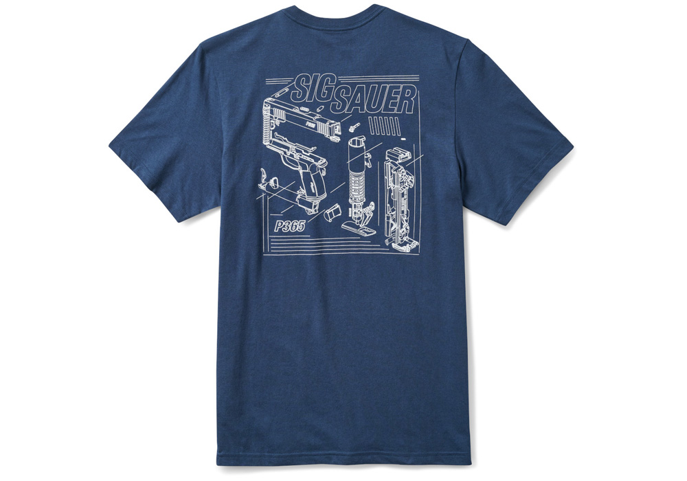 T-SHIRT, 5.11 SIG SAUER, SCHEMATIC, PACIFIC NAVY, SMALL