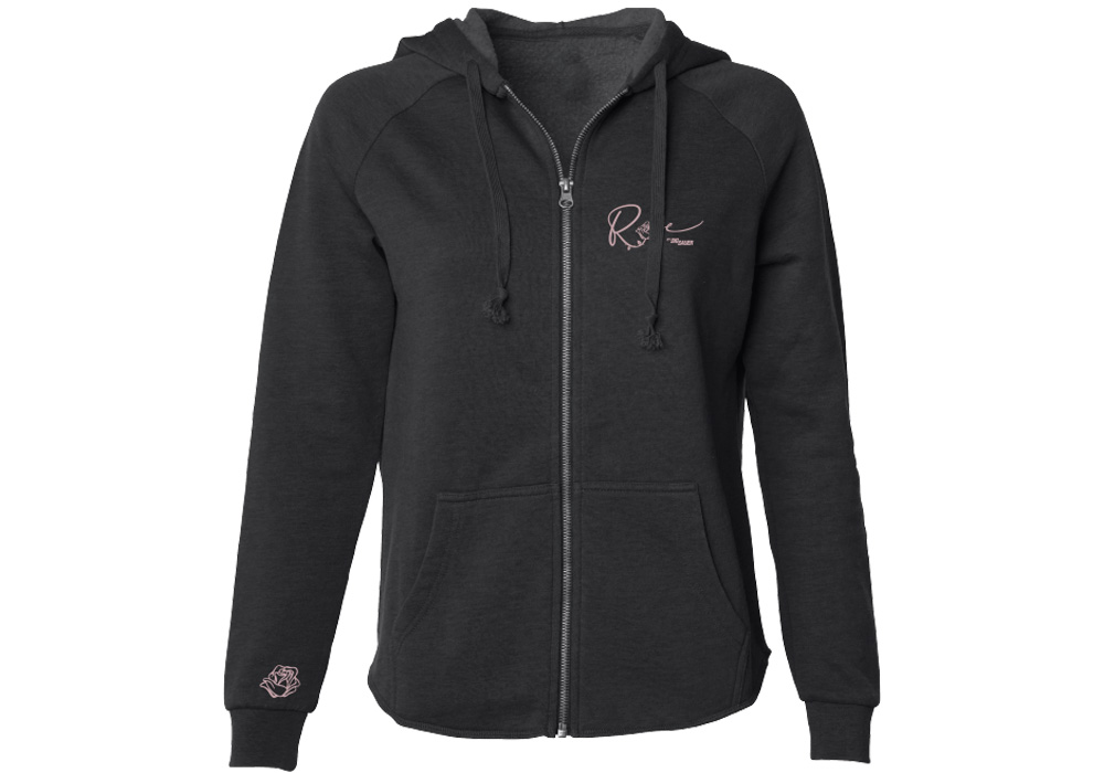 ZIP UP HOODIE, ROSE BY SIG SAUER, WOMENS, BLACK, SMALL