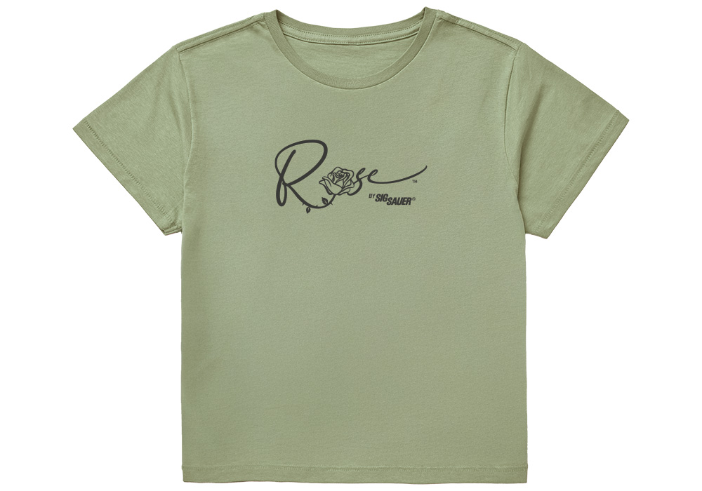 ROSE WOMEN'S CROP TOP T-SHIRT - SAGE - XL