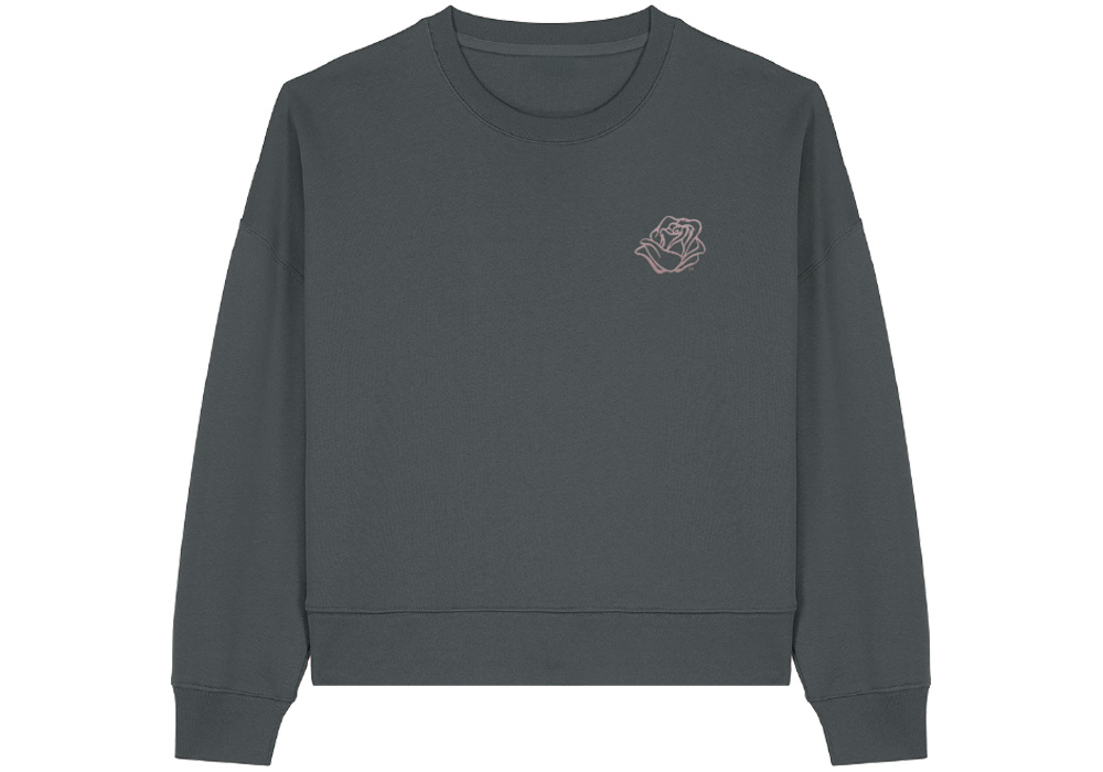 ROSE WOMEN'S CREWNECK- CHARCOAL