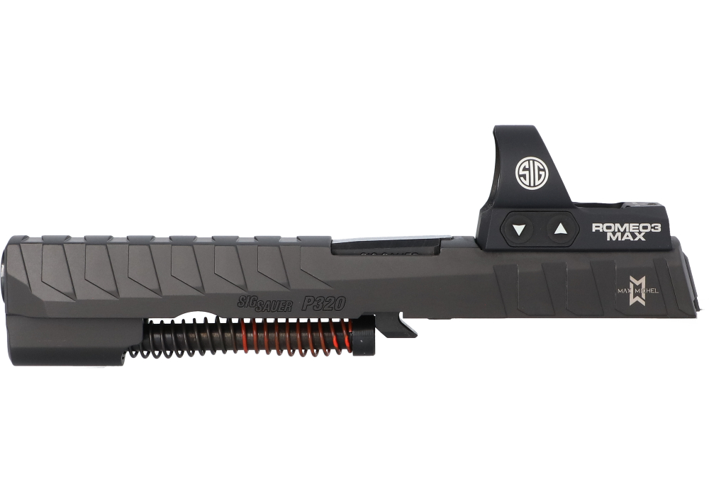 P320-XFIVE 9MM 5.0" COMPLETE SLIDE ASSEMBLY, ROMEO3MAX, BLACK
