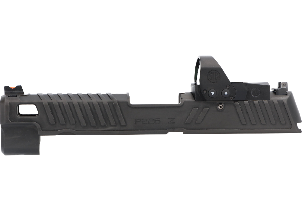 P226 ZEV 9MM 4.4&quot; SLIDE ASSEMBLY, ROMEO1PRO W/ ZEV TECH FIBER OPTIC SIGHTS, BLACK