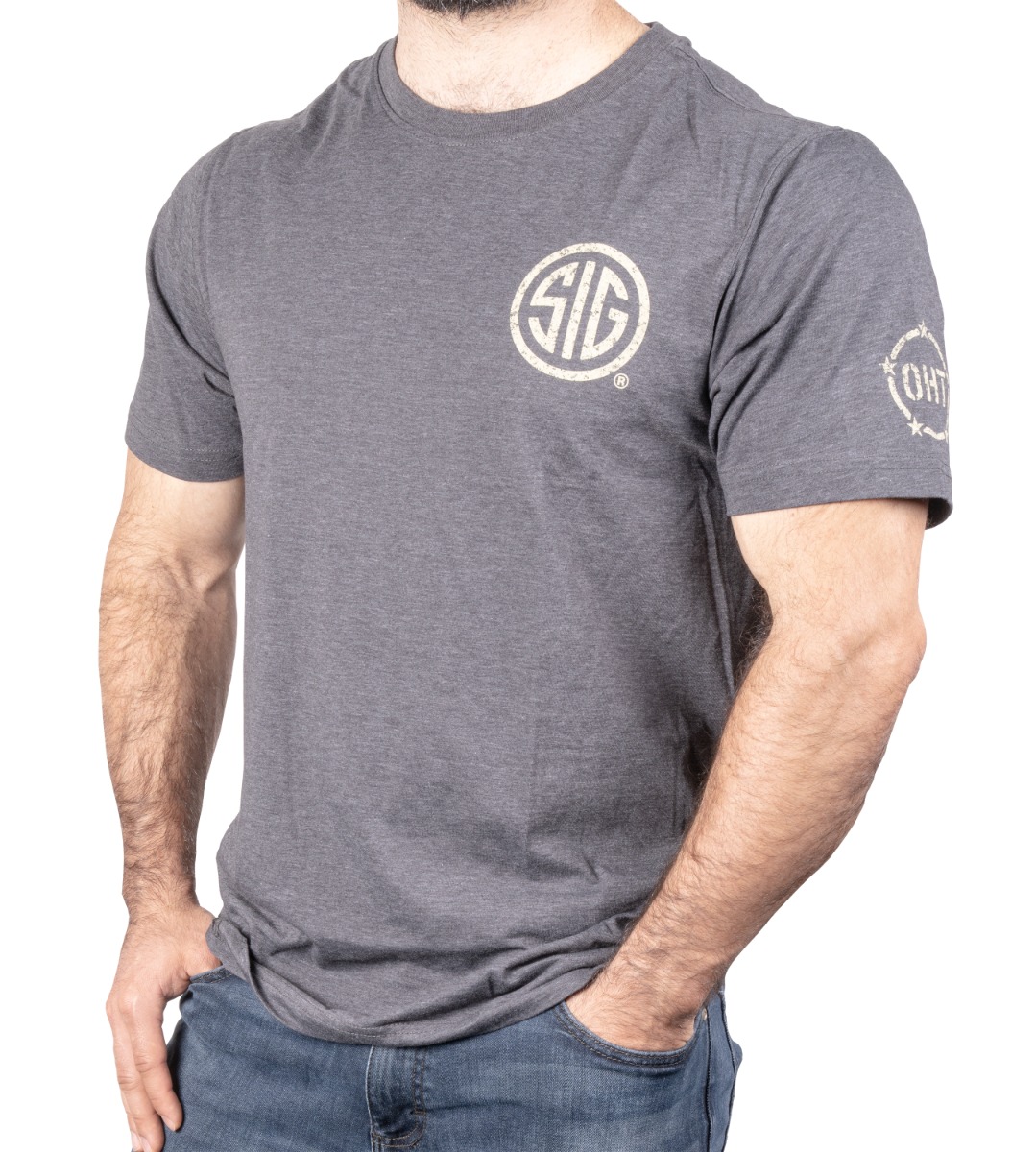 OHT FLAG-COLOSSEUM MEN'S T-SHIRT-DARK GREY-MEDIUM