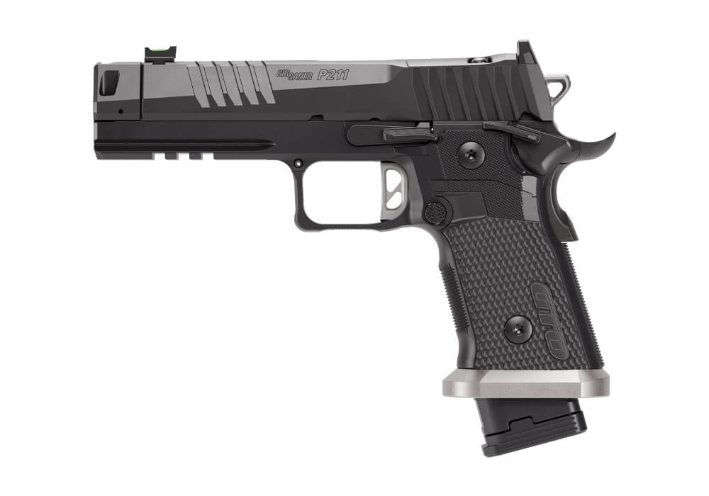 P211, 9MM, 4.4IN, BLK, SAO, ALLOY GRIP, COMPENSATOR, FIBER OPTIC SIGHT, (3) 10RD MAG, MAGWELL