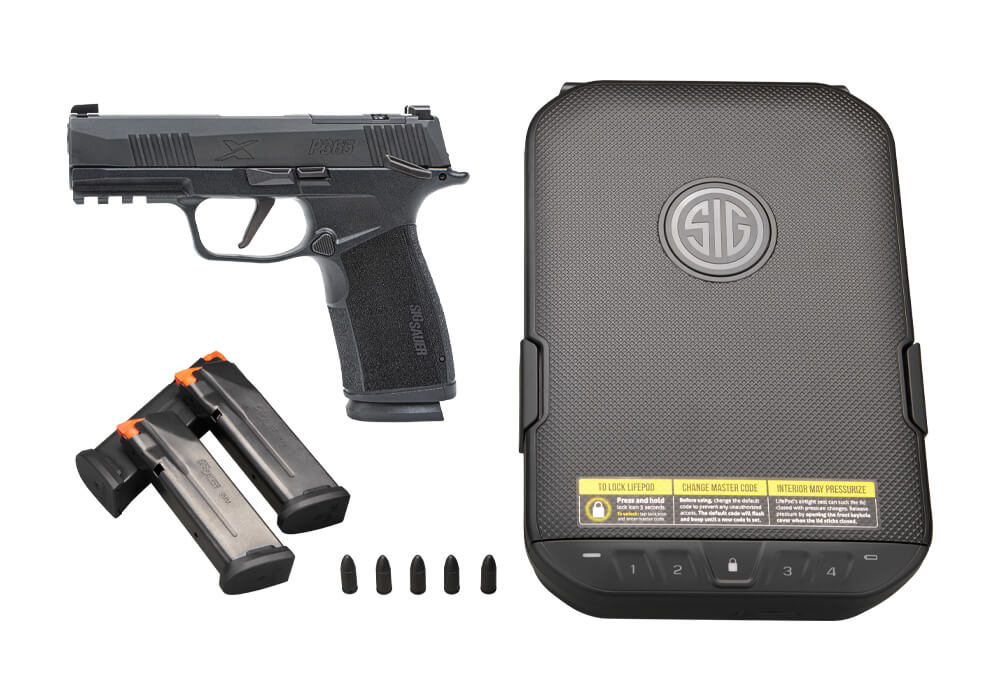 P365, 9MM, 3.7IN, BLK, STRIKER, X-RAY 3, POLYMER GRIP, (3) 10RD STEEL MAG, OPTIC READY, MANUAL SAFETY, VAULTEK