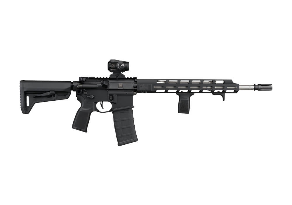 SIGM400, 5.56 NATO, RIFLE, 16IN, TREAD COIL V2, BLK, SEMI, TELE STOCK, AL MLOK HG, (1) 30RD MAG, ROMEO5 GEN II