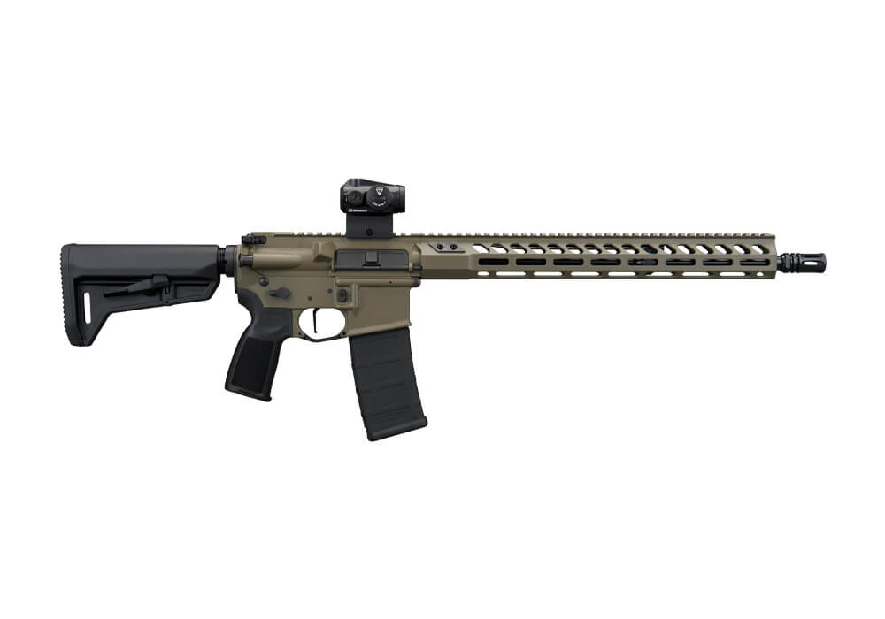 SIGM400, 5.56 NATO, RIFLE, 16IN, FORGE, MOSS GREEN, SEMI, ROMEO-MSR GEN II, TELE STOCK, AL MLOK HG, (1) 30RD MAG