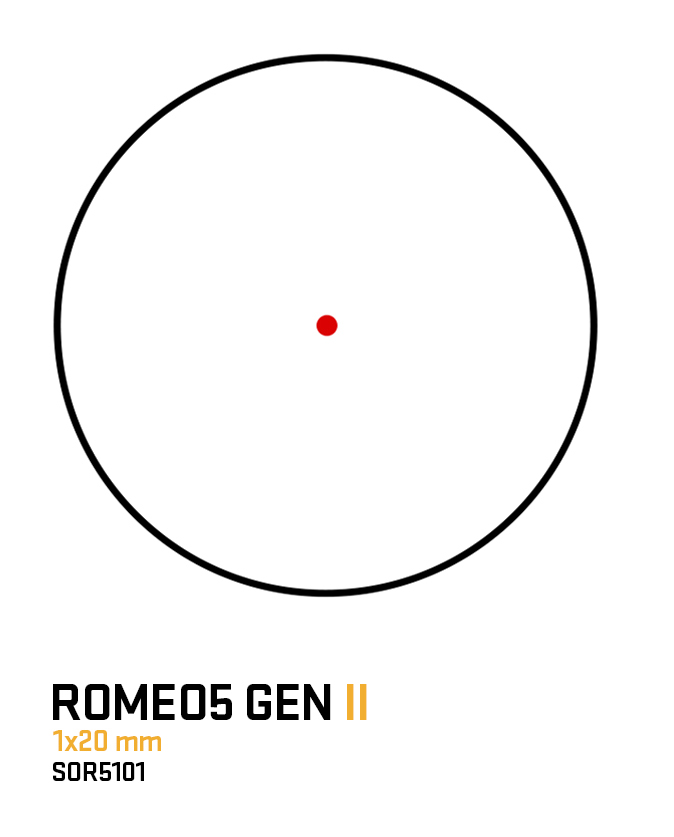 ROMEO5 GEN II COMPACT RED DOT SIGHT, 1X20MM, 1 MOA RED DOT, 0.5 MOA ADJ, 1.41 M1913 I-BEAM, BLACK