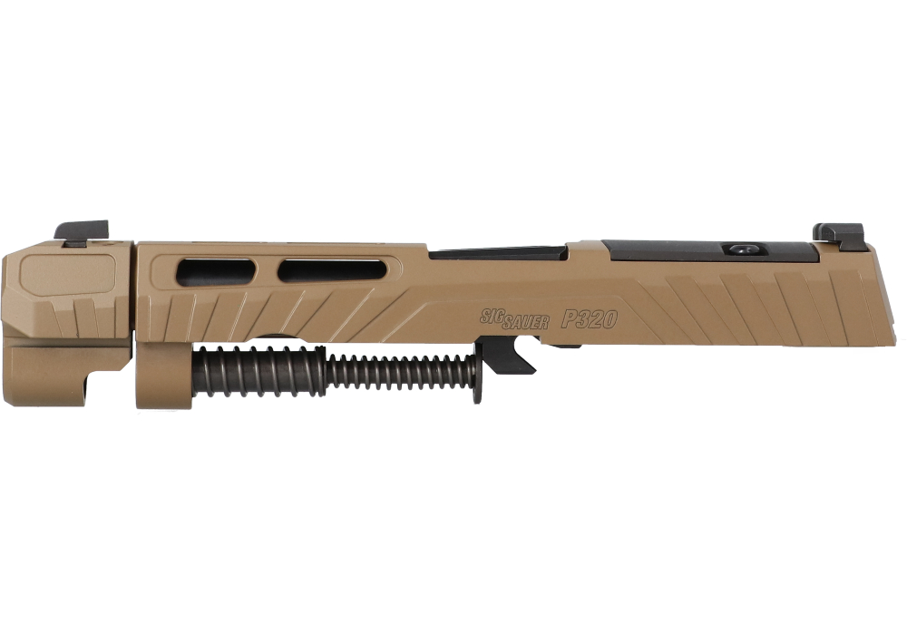 P320 SPECTRE COMP FULL-SIZE 9MM INTEGRATED COMPENSATOR 4.6" COMPLETE SLIDE ASSEMBLY, OPTIC READY, COYOTE BROWN