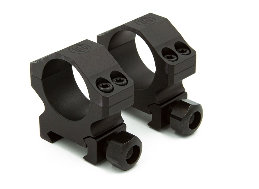 ALPHA1 SCOPE RINGS, 35MM, MED PROFILE 0.95 IN., ALUM, SIG HUNTING, COMPLETE SET, MATTE BLK