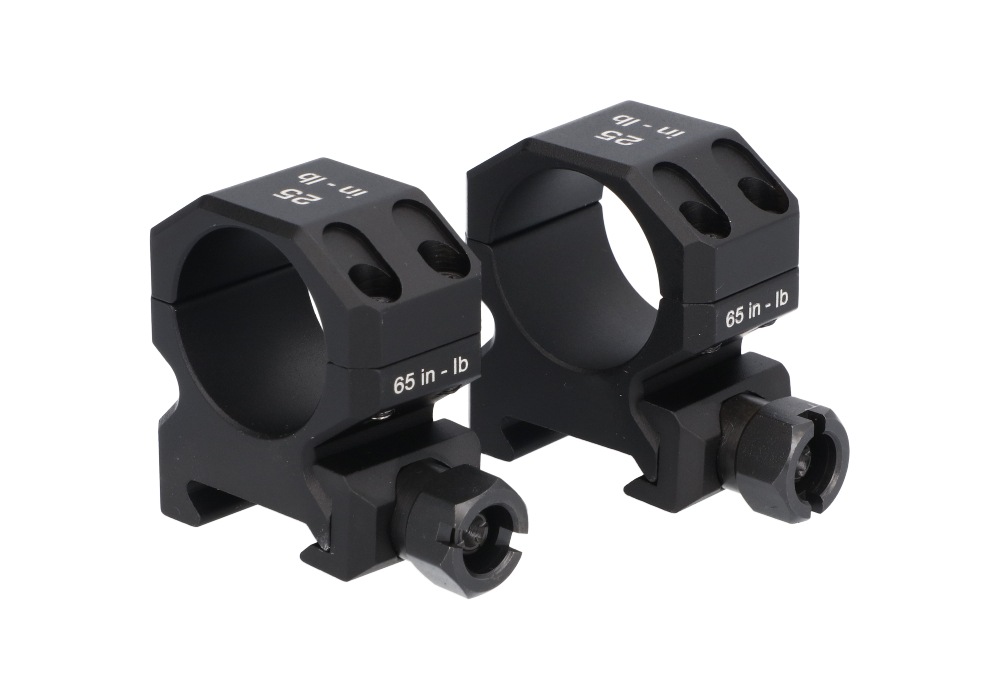 BUCKMASTERS RING SET, 1IN, LOW PROFILE 0.85 IN. , ALUMINUM, MATTE BLK