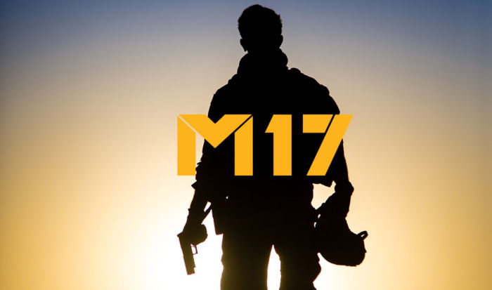 Soldier stands in shadow - M17.