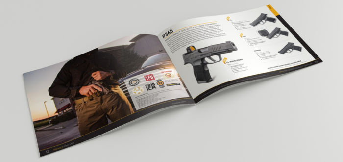 The SIG SAUER 2020 product catalog opened to feature the P365 pistol with ROMEOZero optic