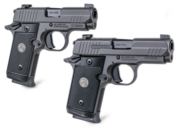 Two SIG Legion pistols, the P938 and P238 micro-compact handguns