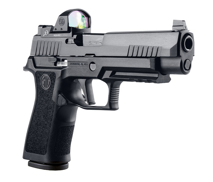 P320 RXP pistol with factory-installed ROMEO1PRO Reflex Optic