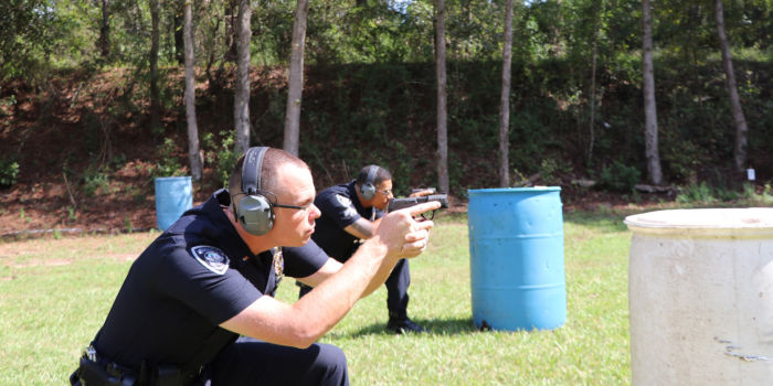 Sumter Police officers aim SIG SAUER pistols