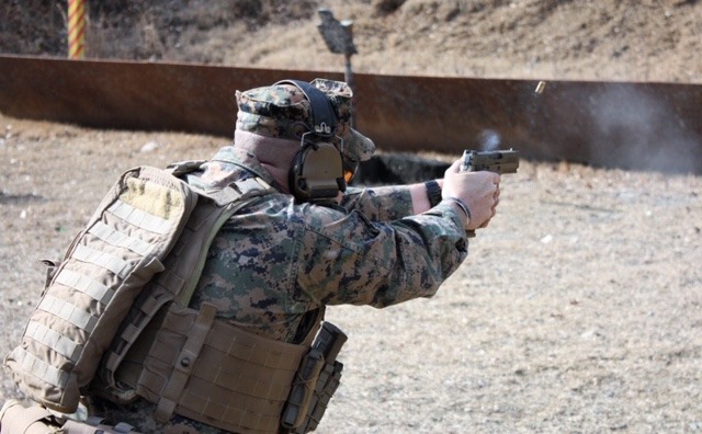U.S. Marine shoots SIG M18 pistol