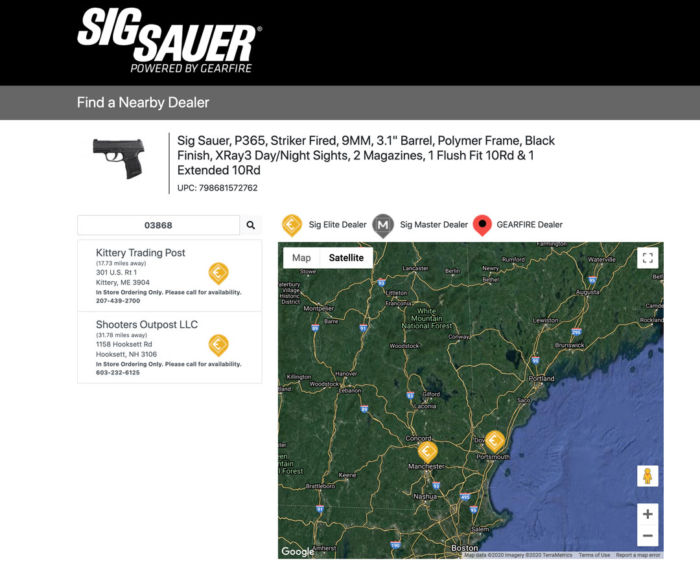 Screen shot of the dealer locator search page where buyers can locate their nearest dealer to make a purchase online.