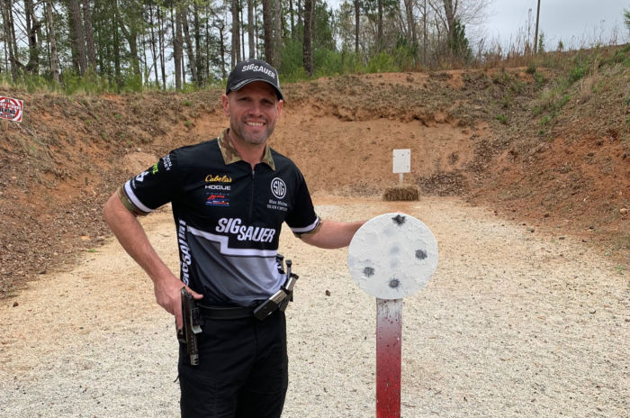 Team SIG Captain, Max Michel at the range