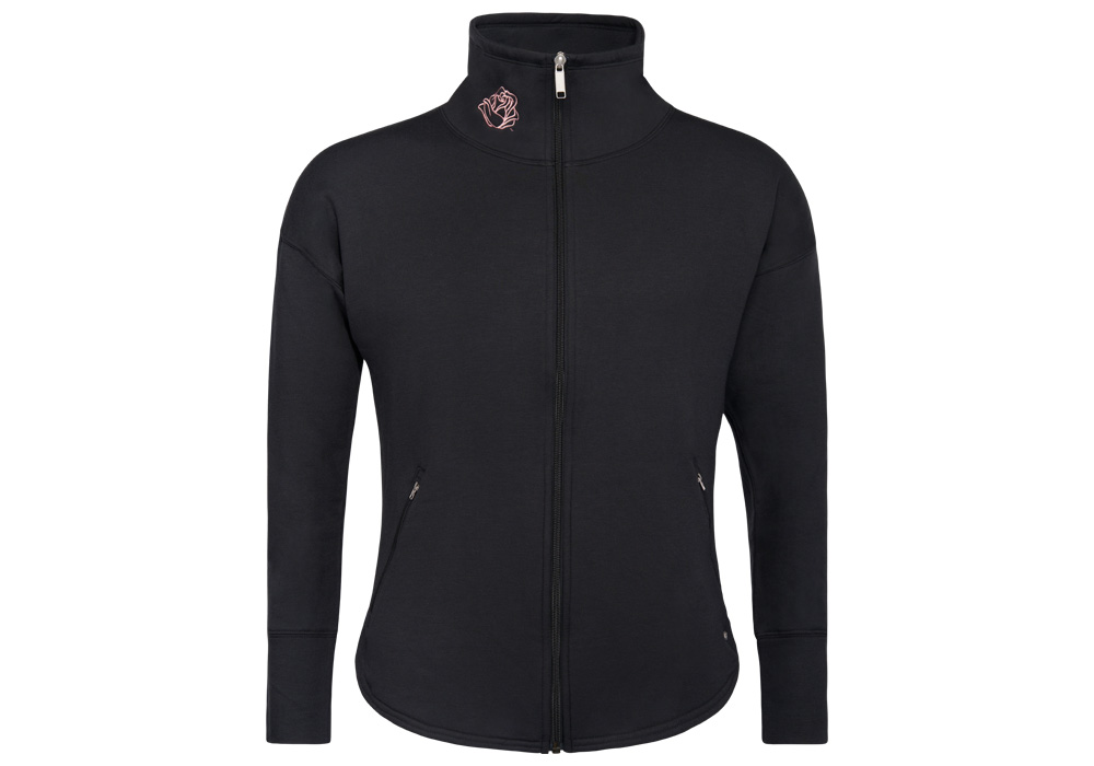 ROSE FULL-ZIP FLEECE JACKET - BLACK