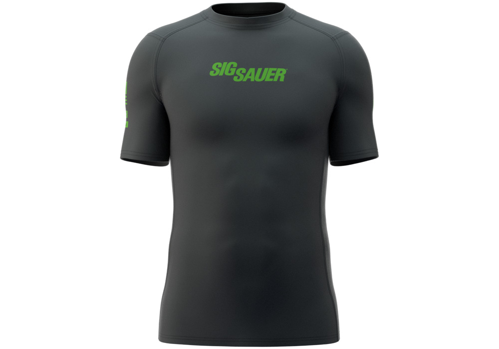 SIG SAUER RASH GUARD - CHARCOAL AND GREEN