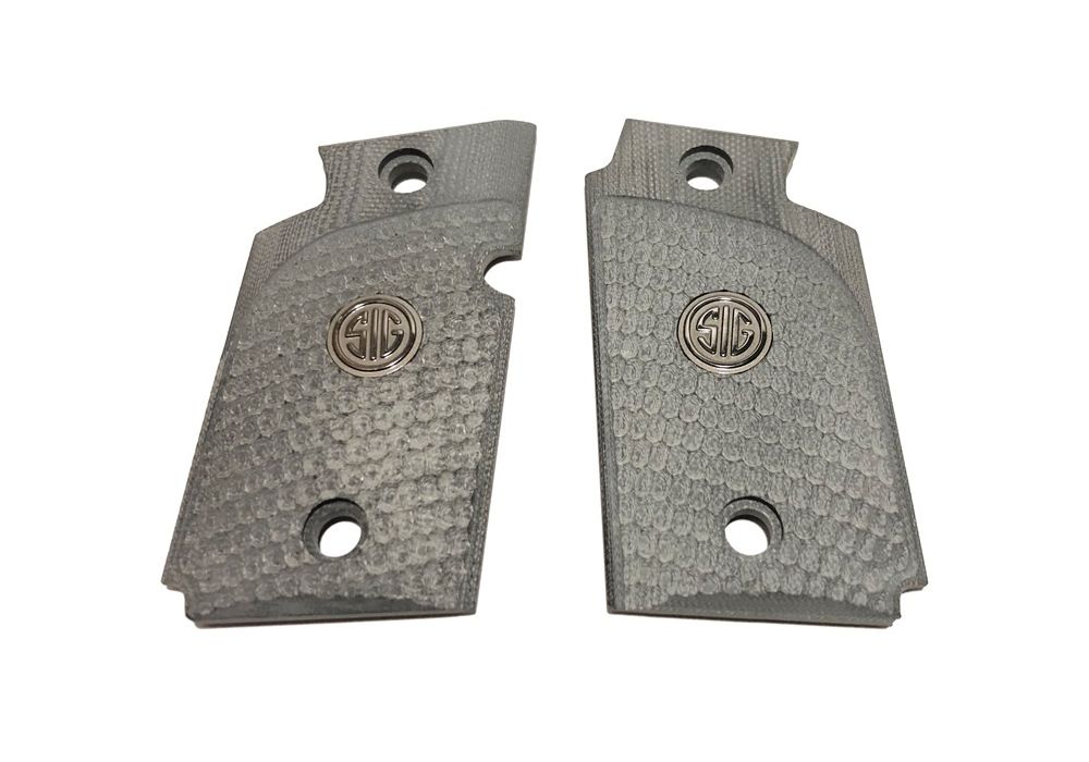 GRIP SET, 938, G10, PIRANHA, BLK SIG MEDALLION GRIP SET, 938, G10, PIRANHA, BLK SIG MEDALLION