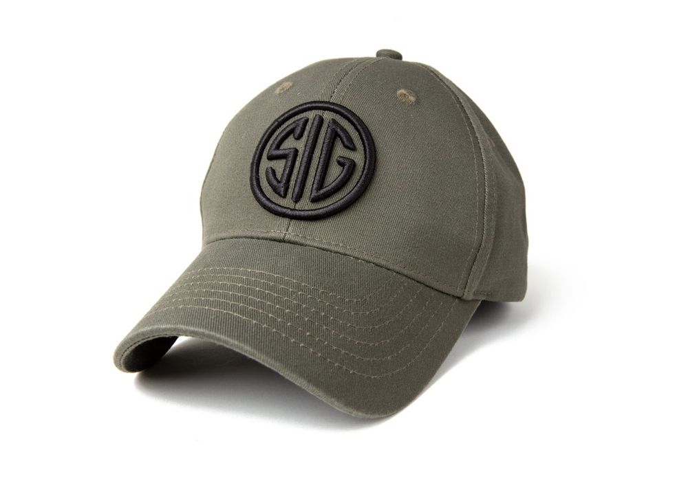Sig Sauer Academy Hat Olive Green Black Embroidery Adjustable One Size Fits All 