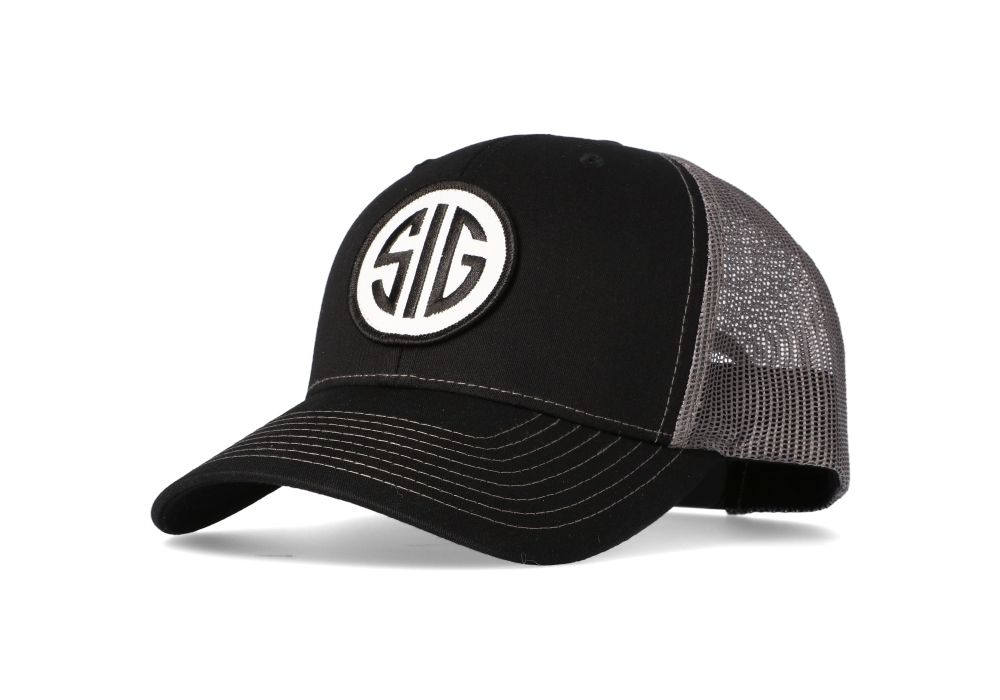 SIG - BLACK TRUCKER HAT WITH CHARCOAL MESH