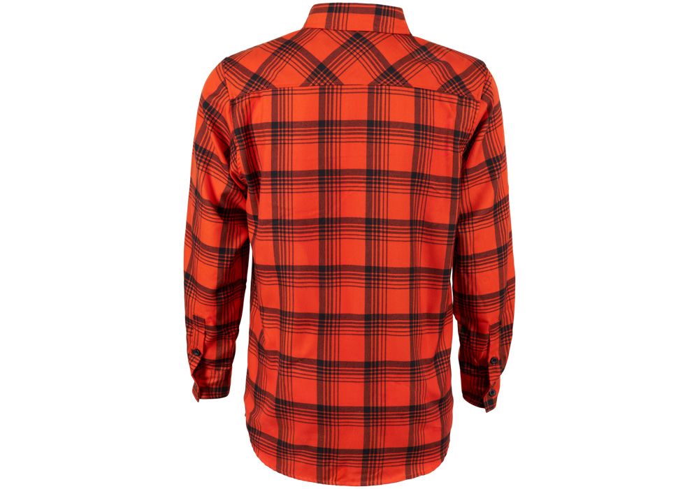Damipow Mens Flannel Shirt - Soft Plaid Button Down Long Sleeve Shirt For Casual Wear (Orange Buffalo Plaid)