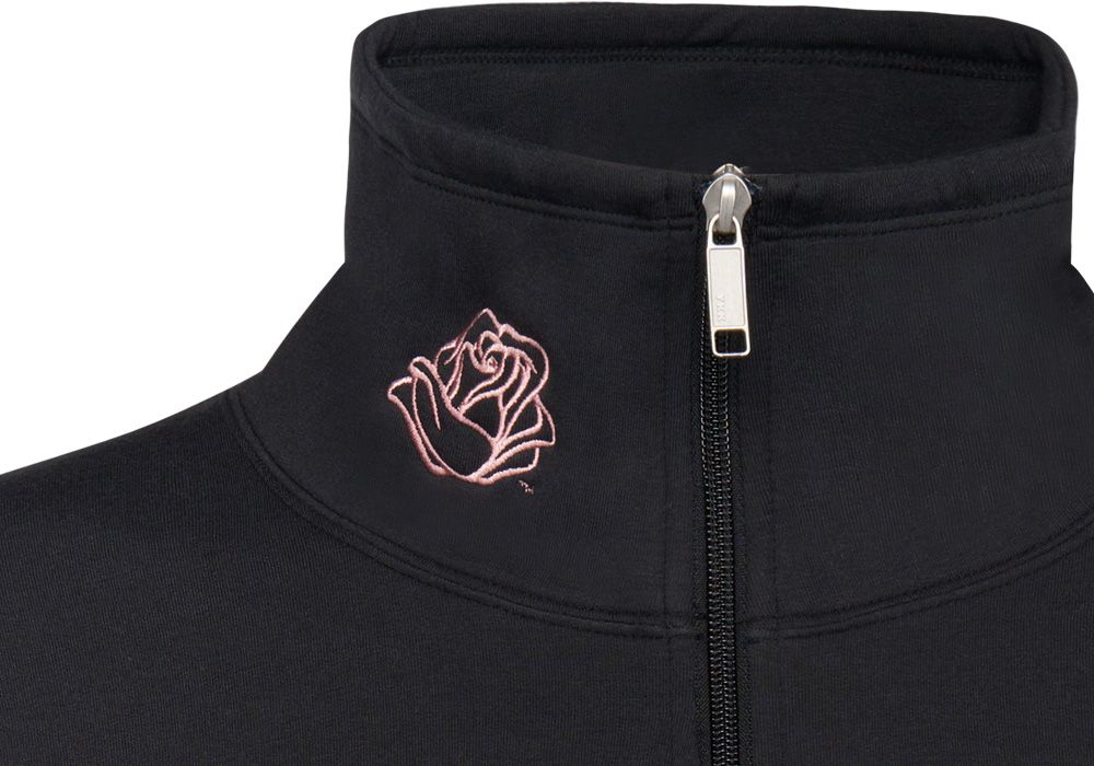 ROSE FULL-ZIP FLEECE JACKET - BLACK