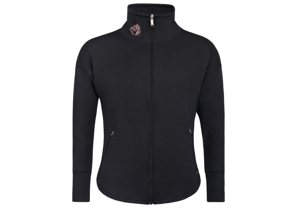 ROSE FULL-ZIP FLEECE JACKET - BLACK